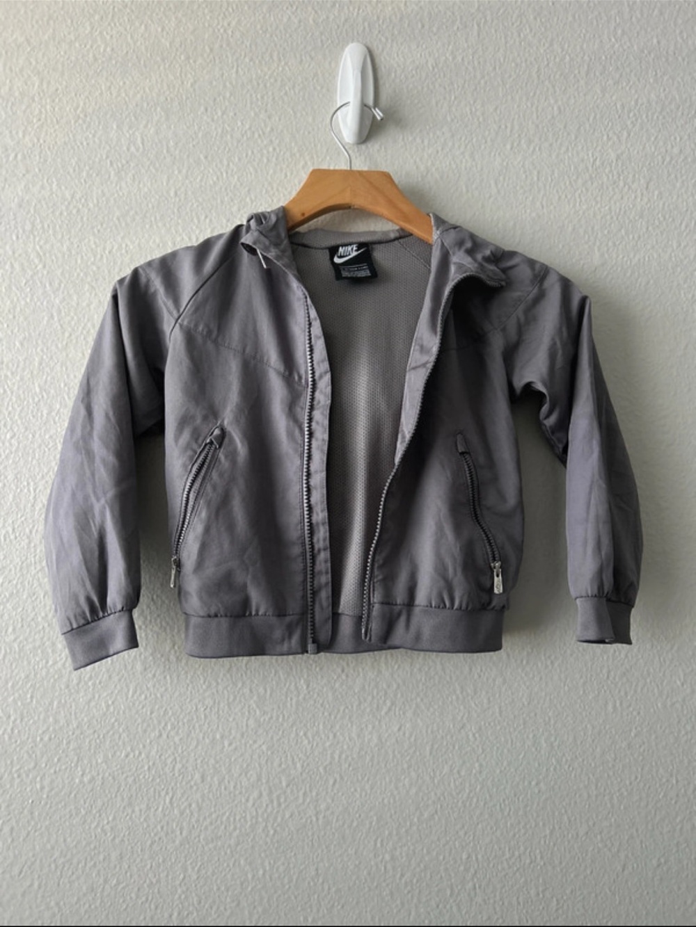 Nike Kids' Gray Hooded Zip Jacket